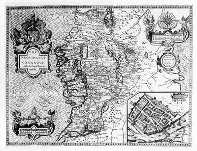 The Province of Connaught with the City of Galway Described, engraved by Jodocus Hondius, from 
